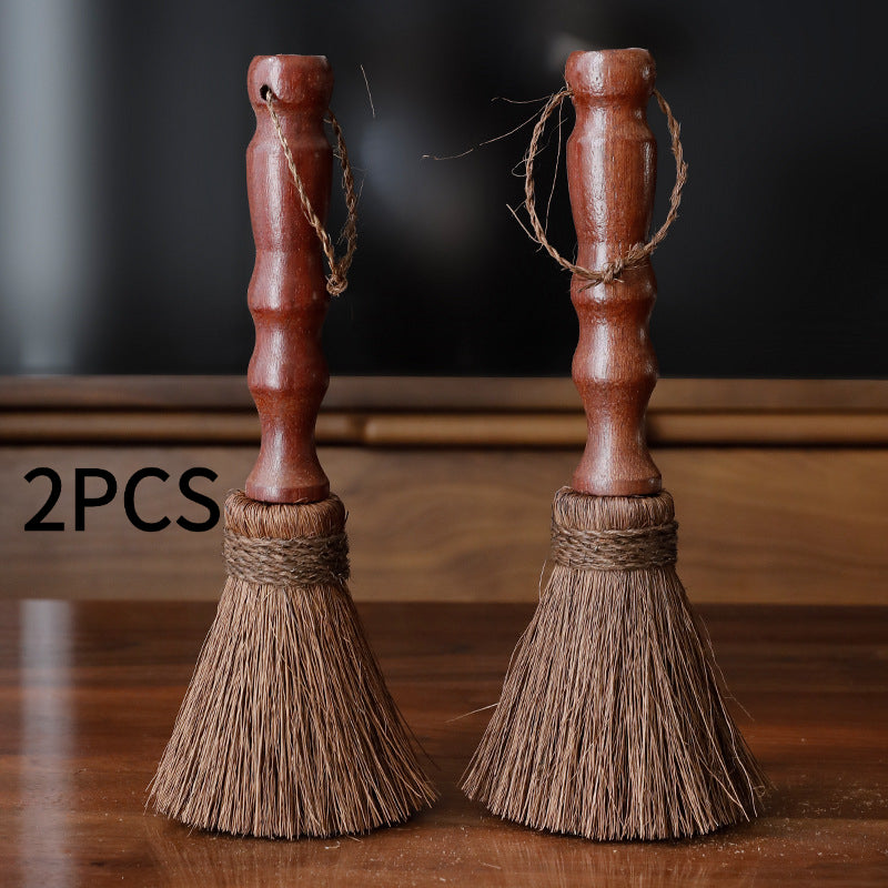 Set of 2 Sturdy Wooden Brushes with Gentle Brown Silk Bristles, Ideal for Cleaning Pots, Pans, And Kitchen Cookware. They Are Durable, Non-Scratching, And Suitable for Both Home And Commercial Use