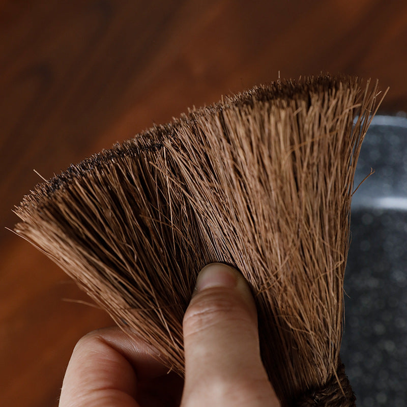 Set of 2 Sturdy Wooden Brushes with Gentle Brown Silk Bristles, Ideal for Cleaning Pots, Pans, And Kitchen Cookware. They Are Durable, Non-Scratching, And Suitable for Both Home And Commercial Use