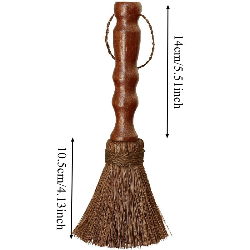 Set of 2 Sturdy Wooden Brushes with Gentle Brown Silk Bristles, Ideal for Cleaning Pots, Pans, And Kitchen Cookware. They Are Durable, Non-Scratching, And Suitable for Both Home And Commercial Use